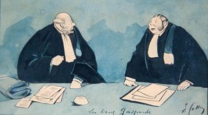 To advokater, ca. 1900 (farve litho) af Eugene Cottin