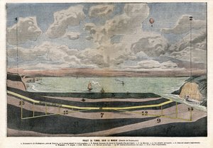 Kanaltunnelprojekt mellem Dover og Sangatte af Eugene Damblans