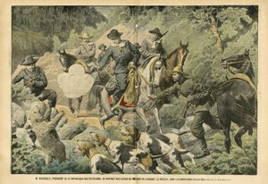Illustration af Eugene Damblans (1865-1945) i Le Pelerin, 02/07/05 - Roosevelt, USA