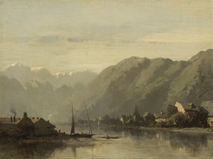 En schweizisk sø, 1838-90 af Eugene Deshayes