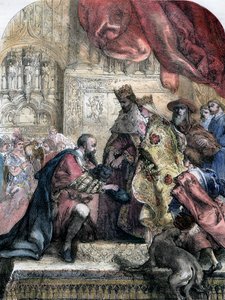 Modtagelse af Columbus af Ferdinand og Isabella, Barcelona, 15. århundrede, 19. århundrede