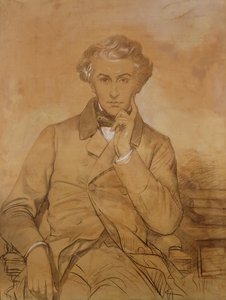 Portræt af Henri Reber (1807-80) (blyant og hvidt kridt på papir)