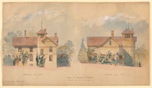Arkitektonisk projekt for P.J. Hetzels hus af Eugene Emmanuel Viollet le Duc