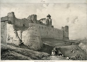 Carcassonne, bymure, stærkt beskadiget