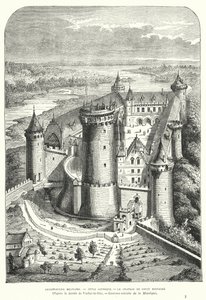 Chateau de Coucy, Picardie, Frankrig, efter dets restaurering i det 19. århundrede af Eugene Viollet-le-Duc