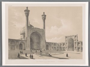 Gården til Jameh-moskeen i Isfahan Cour intérieure de la grande mosquée (Ispahan) (titel på objektet) Persiske landskaber (serietitel) Perse modern (serietitel)