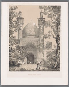 Chahar Bagh skole i Isfahan Moske-Sultan-Hussein Ispahan (titel på objekt) Persiske landskaber (serietitel) Perse modern (serietitel) af Eugene Flandin