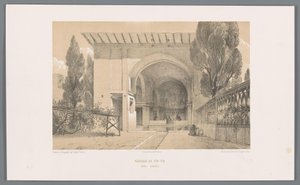 Kiosk van Fin Garden i Kashan Fin-Fins kiosk nær Kachan (titel på objekt) af Eugene Flandin