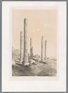 Ruinerne af Persepolis Persepolis (titel på objekt) Persiske landskaber (serietitel) Perse modern (serietitel) af Eugene Flandin
