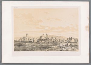 Takht-e-Foulad, kirkegård i Isfahan Champ des morts Ispahan (titel på objekt) Persiske landskaber (serietitel) Perse modern (serietitel) af Eugene Flandin