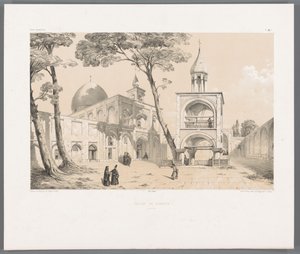 Vank-katedralen i Isfahan Eglise de Djoulfa Ispahan (titel på objekt) Persiske landskaber (serietitel) Perse modern (serietitel) af Eugene Flandin