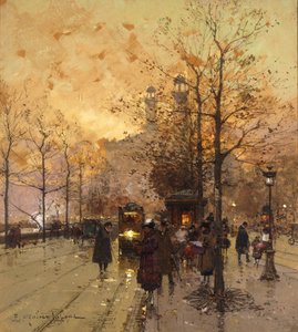 Figurer på en parisisk gade af Eugene Galien-Laloue