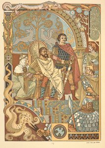 En konge på tronen i retten. af Eugene Grasset
