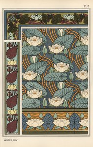 Åkanden, Nelumbo lutea, i tapet- og flisemønstre af Eugene Grasset