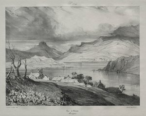 Auvergne: Lake Aidat, Auvergne af Eugene Isabey