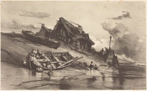 Fiskerhytter af Eugene Isabey