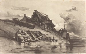 Fiskerhuse af Eugene Isabey