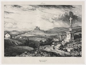 Larderole Castle, 1832. af Eugene Isabey