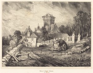 Slottet Pesteil i Polminhac af Eugene Isabey