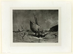 Fiskebåd i stormvejr af Eugene Isabey