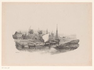 Havn med både og vindmøller Pladér kanalen Erindringer om Eugène Isabey (serietitel) Souvenirs d
