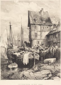Indersiden af ​​en havn af Eugene Isabey