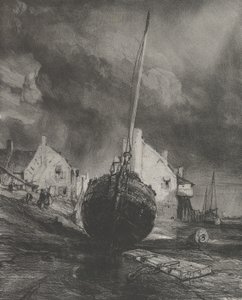 Minde om Saint-Valéry-sur-Somme, 1833. af Eugene Isabey
