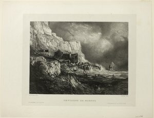 I nærheden af Dieppe, plade en fra Six Marines af Eugene Isabey