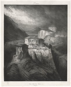 Maleriske og romantiske rejser i det gamle Frankrig: Auvergne (bd. II): St. John Church, Thiers, tavle 129 af Eugene Isabey