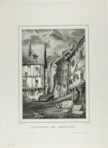 Tallerken fire, fra Souvenir of Brittany af Eugene Isabey
