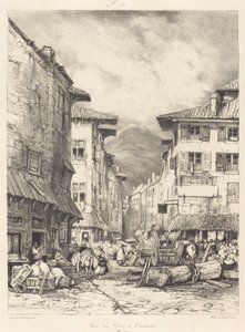 Rue des Gras i Clermont af Eugene Isabey