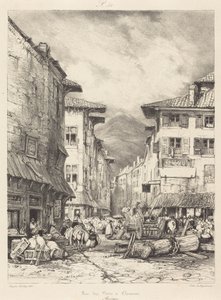 Rue des Gras i Clermont af Eugene Isabey