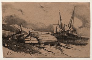 Six Marines: Cover, A Strike, 1833. af Eugene Isabey