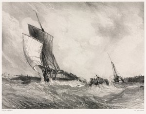 Six Marines: Return to Port, 1833. af Eugene Isabey