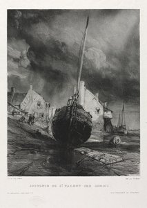 Seks marinesoldater: Souvenir Saint Valéry-sur-Somme af Eugene Isabey
