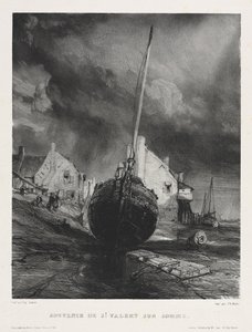 Seks marinesoldater: Souvenir fra Saint Valéry sur Somme af Eugene Isabey