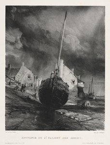 Seks marinesoldater: Souvenir fra Saint Valéry sur Somme af Eugene Isabey