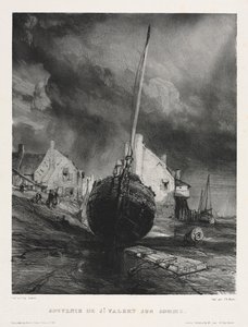 Seks marinesoldater: Souvenir fra Saint Valéry sur Somme, 1833. af Eugene Isabey