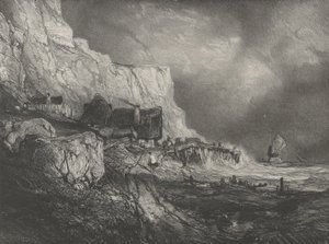 Dieppes omgivelser, 1833. af Eugene Isabey