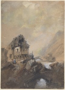 Landsby i Dieppe af Eugene Isabey