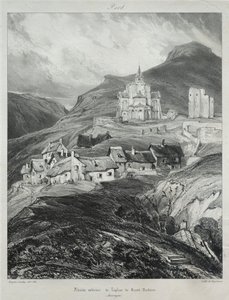 Maleriske og romantiske rejser i det gamle Frankrig, Auvergne: Apsis fra kirken Saint Nectaire af Eugene Isabey