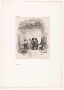 Børn foran en væg Les Artistes (titel på objekt) Souvenirs d