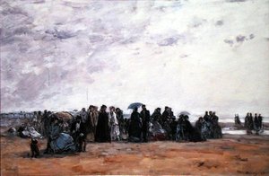 Et vandingssted ved havet af Eugene Louis Boudin