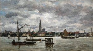 Antwerpen Schelde af Eugene Louis Boudin