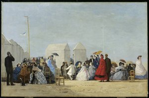 Strand nær Trouville, 1864 af Eugene Louis Boudin