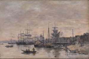 Bordeaux, havnen af Eugene Louis Boudin