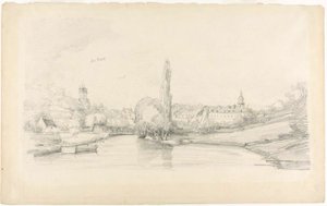 Kanalscene nær Bruxelles af Eugene Louis Boudin