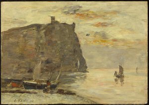 Klipper ved Etrétat, 1894 af Eugene Louis Boudin