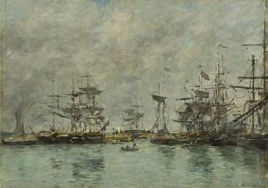 Havnescene af Eugene Louis Boudin