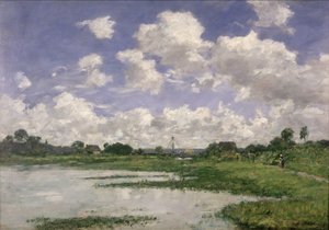 Landskab, floden Touques, 1891 af Eugene Louis Boudin